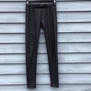 See You Monday Faux Leather Black Leggings Small